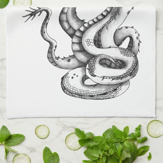 Drie soorten Hydra-ontwerp Theedoek (Gevouwen)