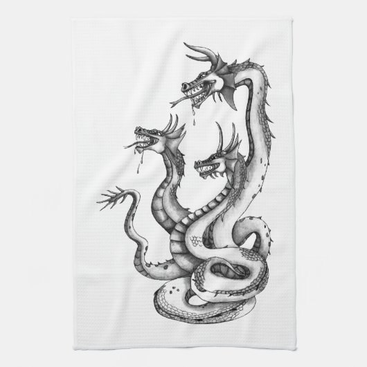 Drie soorten Hydra-ontwerp Theedoek (Verticaal)