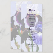 Drie Soorten Irissen Trouwmenu Menu (Voorkant / Achterkant)