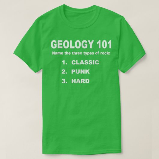 Drie soorten punk, grappige geo-log met rots. t-shirt (Design voorkant)