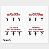 Drie soorten Republikeinen Stickers (Vel)