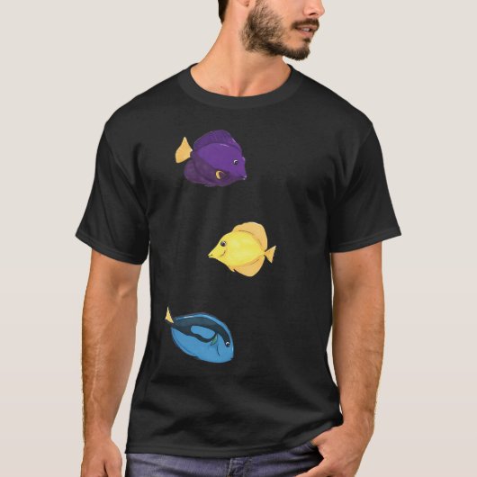 Drie soorten Tang Fish - Cartoon T-shirt (Voorkant)