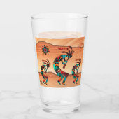 Drie Southwest Kokopelli Glass Glas (Achterkant)