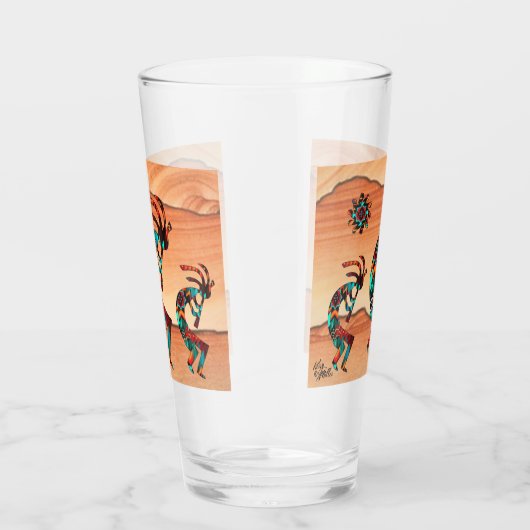 Drie Southwest Kokopelli Glass Glas (Rechts)