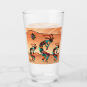 Drie Southwest Kokopelli Glass Glas (Voorkant)