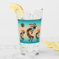 Drie Southwest Kokopelli Glass