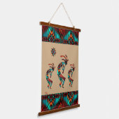 Drie Southwest Kokopelli Hanging Tapestry Hangend Wandkleed (Gebogen)