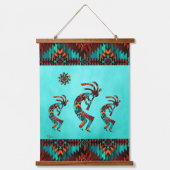 Drie Southwest Kokopelli Hanging Tapestry Hangend Wandkleed (Voorkant)