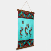 Drie Southwest Kokopelli Hanging Tapestry Hangend Wandkleed (Gebogen)