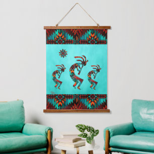 Drie Southwest Kokopelli Hanging Tapestry Hangend Wandkleed