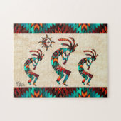Drie Southwest Kokopelli Jigzaag Puzzle Legpuzzel (Horizontaal)