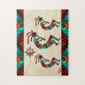 Drie Southwest Kokopelli Jigzaag Puzzle Legpuzzel (Verticaal)