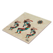 Drie Southwest Kokopelli-keramische Tegel Tegeltje (Zijkant)