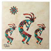 Drie Southwest Kokopelli-keramische Tegel Tegeltje (Voorkant)