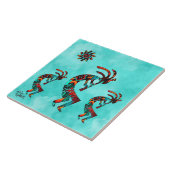 Drie Southwest Kokopelli-keramische Tegel Tegeltje (Zijkant)