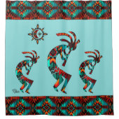 Drie Southwest Kokopelli Shower Curtain Douchegordijn (Voorkant)