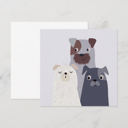 Drie speelse honden (Voorkant / Achterkant)