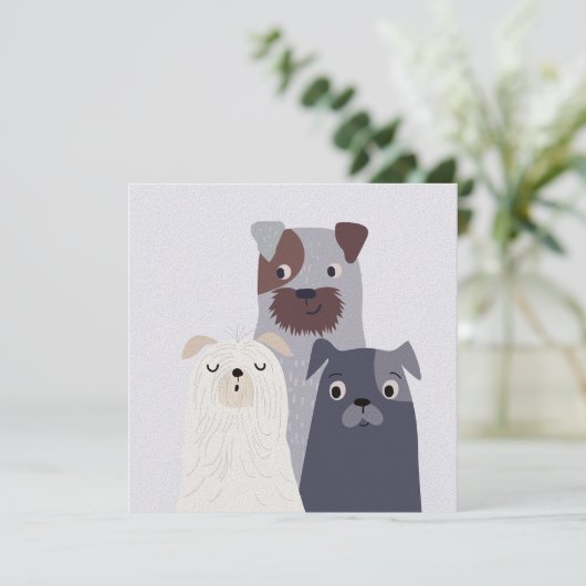 Drie speelse honden (Staand voorkant)