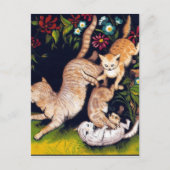 Drie speelse katten briefkaart (Voorkant)