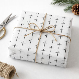 Drie spijkers kruis zwart en wit cadeaupapier