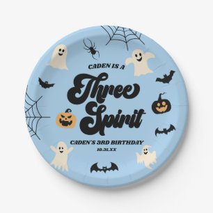 Drie Spirit Blue Halloween 3e verjaardagsfeest Papieren Bordje