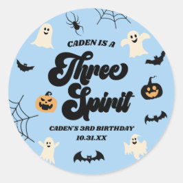Drie Spirit Blue Halloween 3e verjaardagsfeest Ronde Sticker