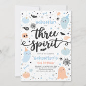Drie Spirit Cute Halloween Ghost 3rd Birthday Inv Kaart (Voorkant)