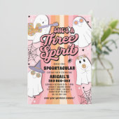 Drie Spirit Groovy Halloween derde verjaardagsfees Kaart (Staand voorkant)