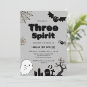 Drie Spirit Halloween 3e verjaardagsfeestje Kaart (Staand voorkant)