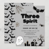 Drie Spirit Halloween 3e verjaardagsfeestje Kaart (Voorkant / Achterkant)