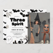 Drie Spirit Halloween 3e verjaardagsfeestje Kaart (Voorkant / Achterkant)