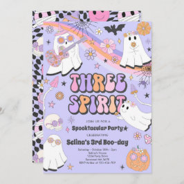 Drie Spirit Halloween Groovy Ghost 3rd Birthday Kaart