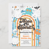 Drie Spirit Halloween Groovy Ghost 3rd Birthday Kaart (Voorkant)