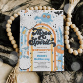 Drie Spirit Halloween Groovy Ghost 3rd Birthday Kaart