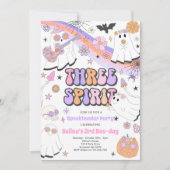 Drie Spirit Halloween Groovy Ghost 3rd Birthday Kaart (Voorkant)