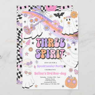 Drie Spirit Halloween Groovy Ghost 3rd Birthday Kaart