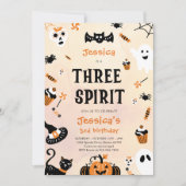 Drie Spirit Halloween Schattigee Ghost Verjaardags Kaart (Voorkant)