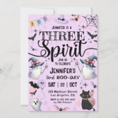 Drie Spirit Schattigee Geesten Halloween 3e Verjaa Kaart (Voorkant)