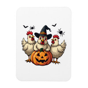 Drie Spooky Halloween Chickens Boer Herfst Witch Magneet