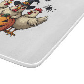Drie Spooky Halloween Chickens Boer Herfst Witch Snijplank (Hoek)