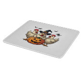 Drie Spooky Halloween Chickens Boer Herfst Witch Snijplank (Hoek)
