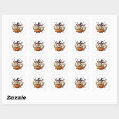 Drie Spooky Halloween Chickens Boer Herfst Witch Vierkante Sticker (Vel)