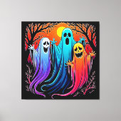 Drie Spooky Halloween Ghosts Design Canvas Afdruk (Voorkant)