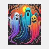 Drie Spooky Halloween Ghosts Design Fleece Deken (Voorkant)
