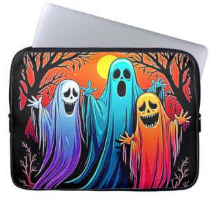 Drie Spooky Halloween Ghosts Design Laptop Sleeve