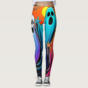 Drie Spooky Halloween Ghosts Design Leggings