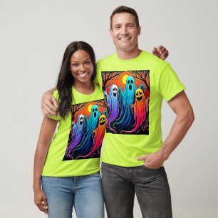 Drie Spooky Halloween Ghosts Design T-shirt