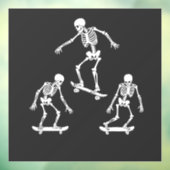 Drie Spooky Skating Skeleton Halloween Skateboard Raamsticker (Vel 3)