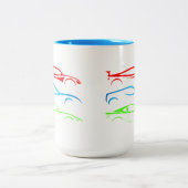 Drie sportwagens tweekleurige koffiemok (Center)