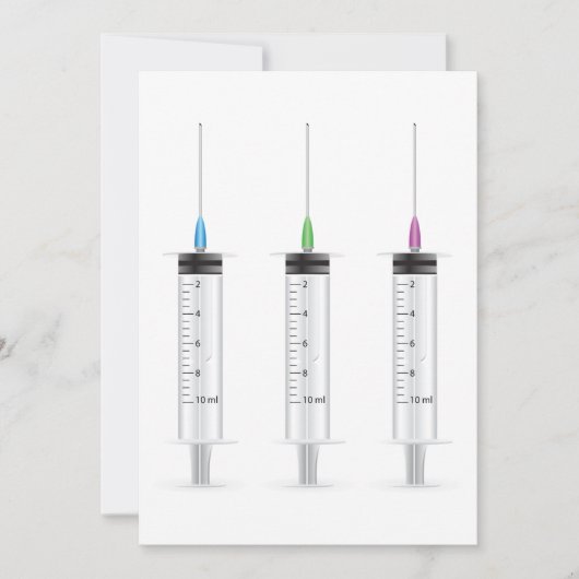 Drie spuiten kaart (Voorkant)